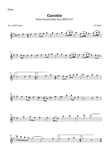 Gavotte from French Suite No.6 image number null