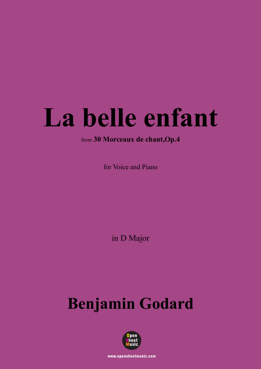 B. Godard-La belle enfant,Op.4 No.12,in D Major Voice scores gallery preview page 1