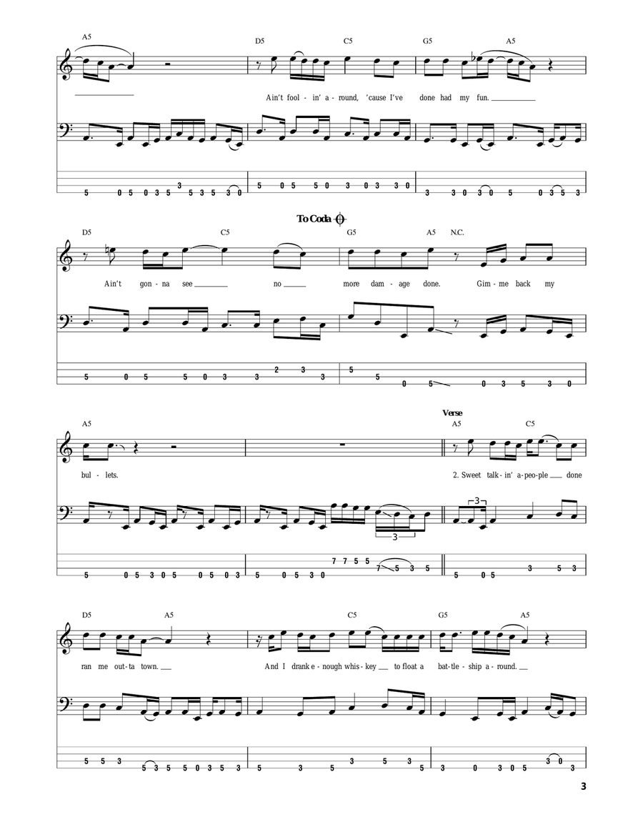 Gimme Back My Bullets Gimme Back My Bullets Bass Guitar Tablature scores gallery preview page 3
