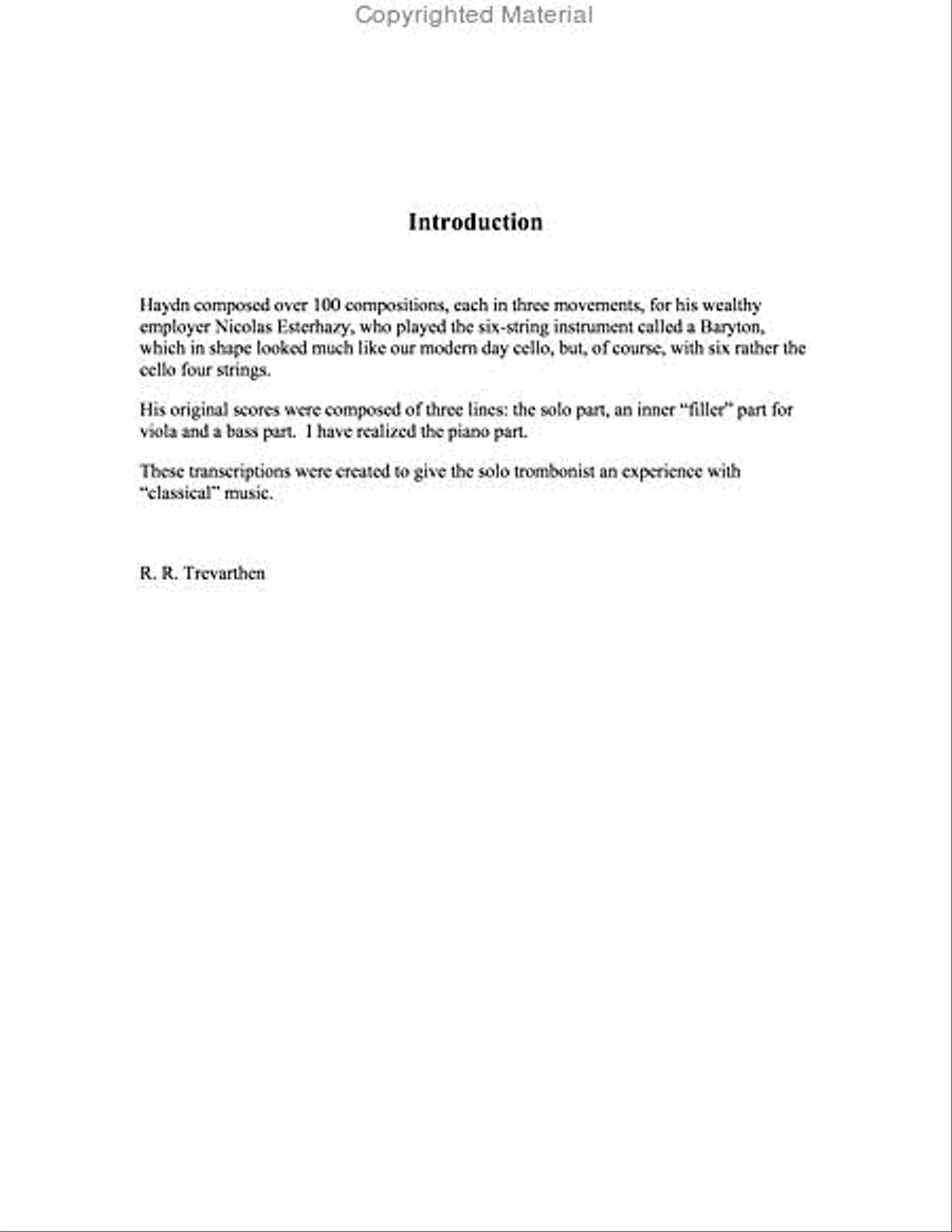 Six Baryton Trios for Trombone and Piano Trombone Trio scores gallery preview page 3
