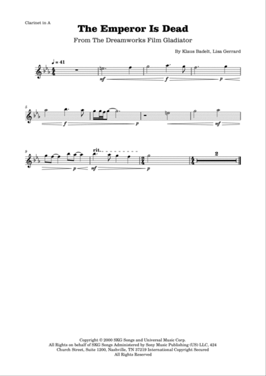 The Emperor Is Dead The Emperor Is Dead A Clarinet scores gallery preview page 2