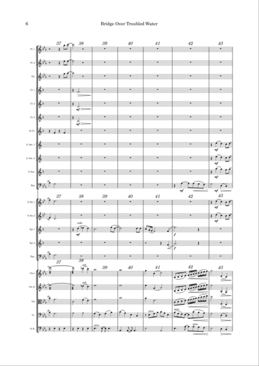 Bridge Over Troubled Water Full Orchestra scores gallery preview page 6