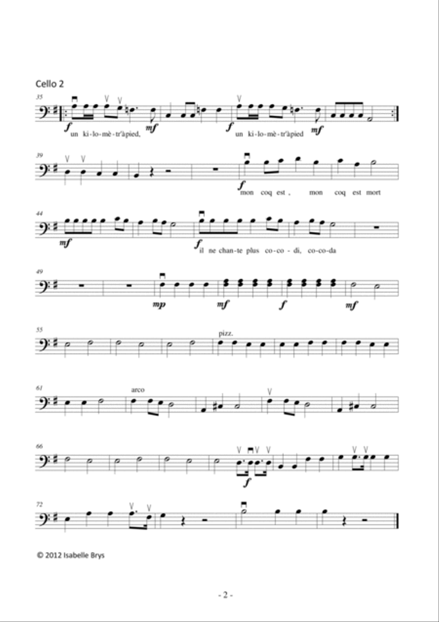 The cellists visiting France ... for Cello Choir Large Ensemble scores gallery preview page 6