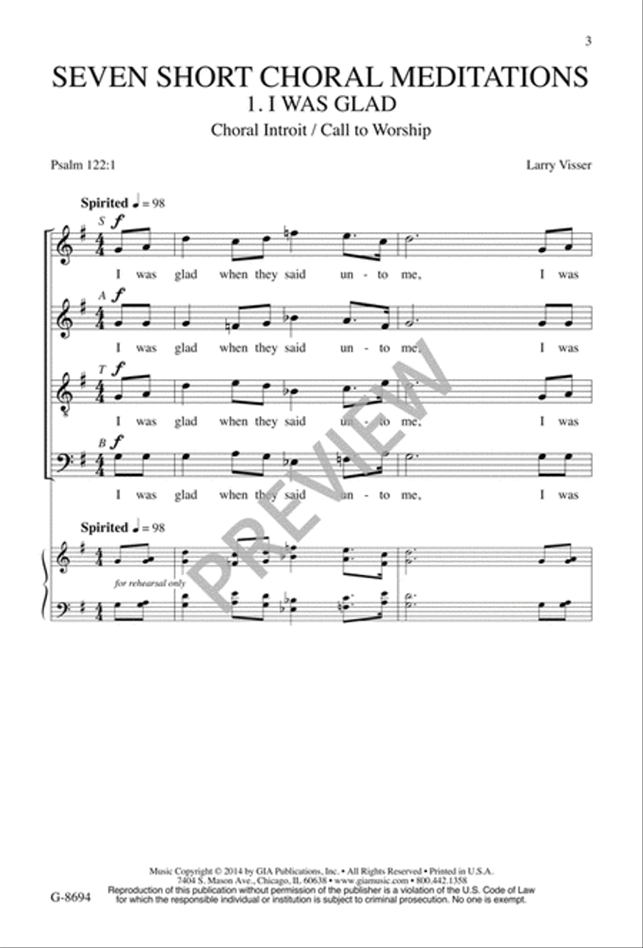 Seven Short Choral Meditations Divisi scores gallery preview page 3