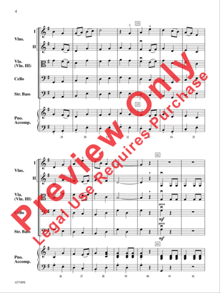 March from Suite No. 1 String Orchestra scores gallery preview page 5