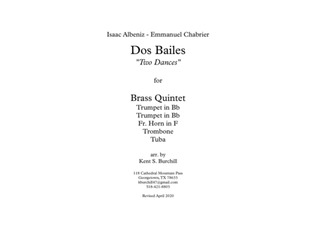 Book cover for DOS BAILES - "Two Dances" for Brass Quintet