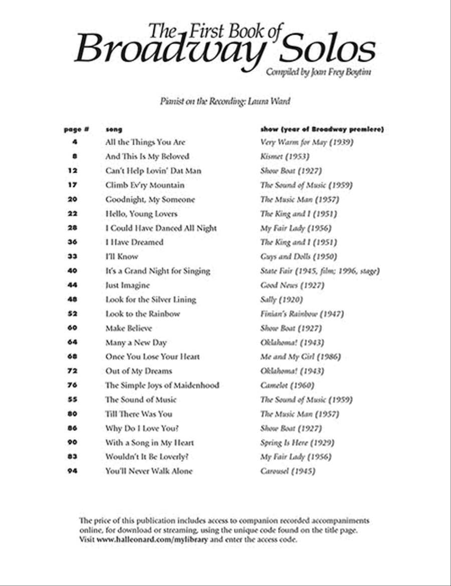 The First Book of Broadway Solos Voice scores gallery preview page 2