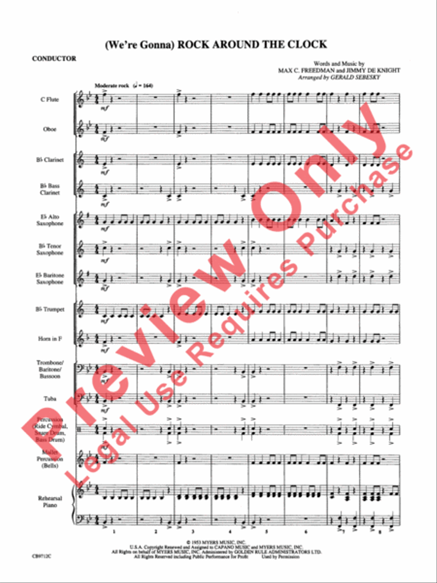 (We're Gonna) Rock Around the Clock Concert Band scores gallery preview page 4