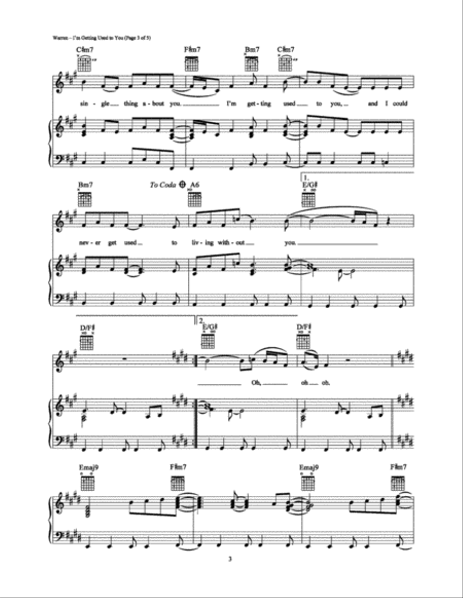 I'm Getting Used to You I'm Getting Used to You Piano, Vocal, Guitar scores gallery preview page 3