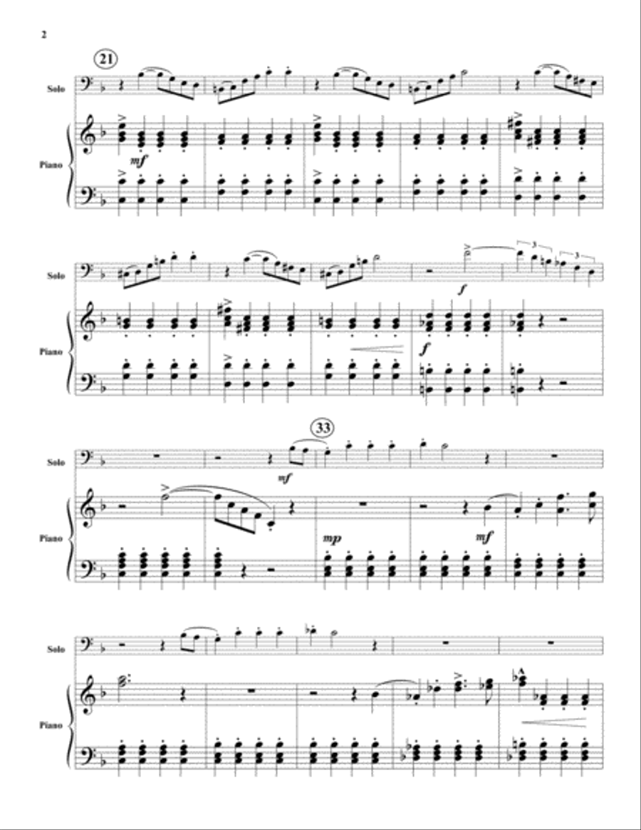 Yellow Rose of Texas and Variations Euphonium scores gallery preview page 2