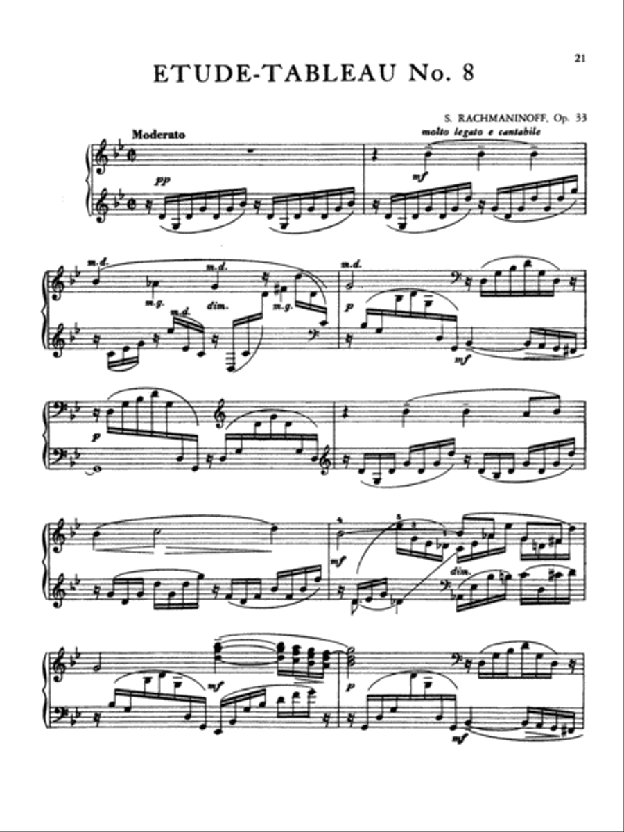 Rachmaninoff: Etudes Tableaux, Op. 33 Piano Method scores gallery preview page 1