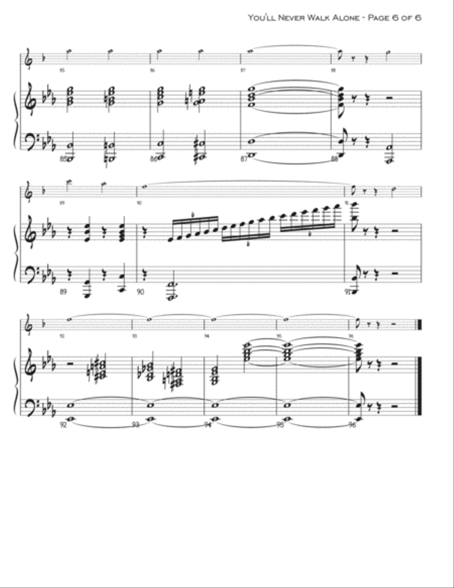 You'll Never Walk Alone B-Flat Trumpet scores gallery preview page 6