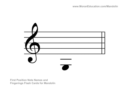 Mandolin Fingering Flash Cards - First Position