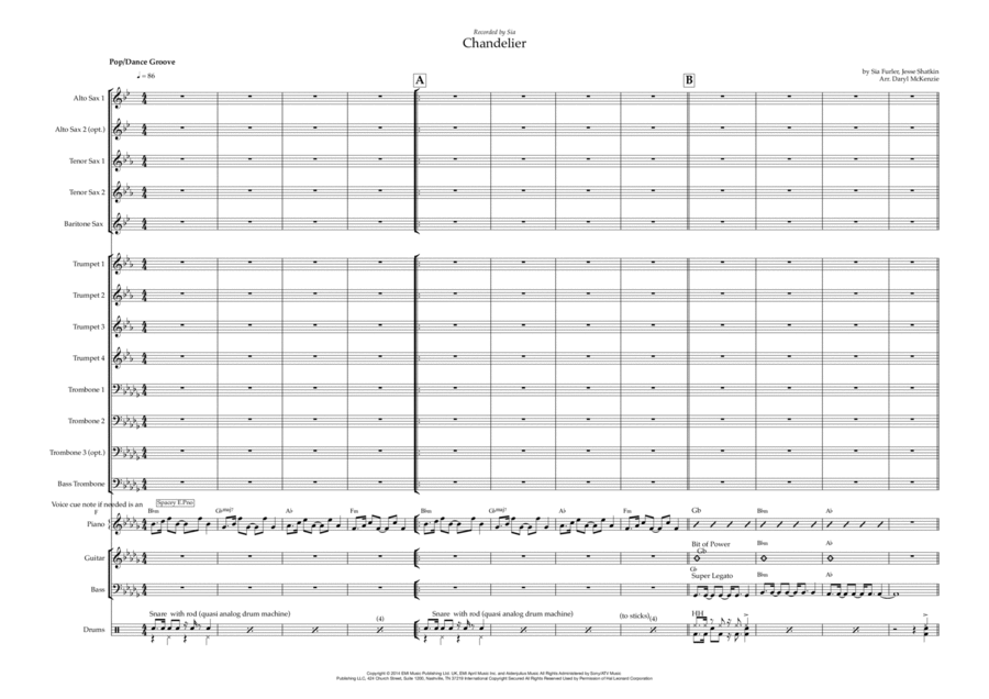 Chandelier Chandelier Jazz Ensemble scores gallery preview page 1