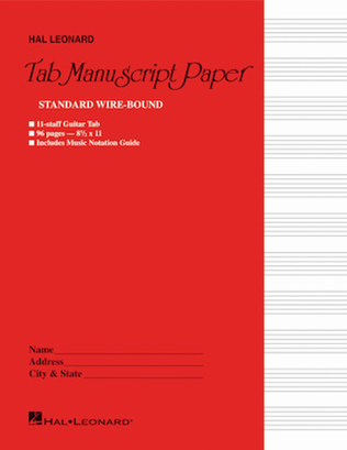 Book cover for Guitar Tablature Manuscript Paper – Wire-Bound