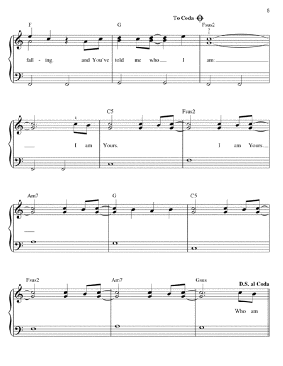 Who Am I Easy Piano scores gallery preview page 5
