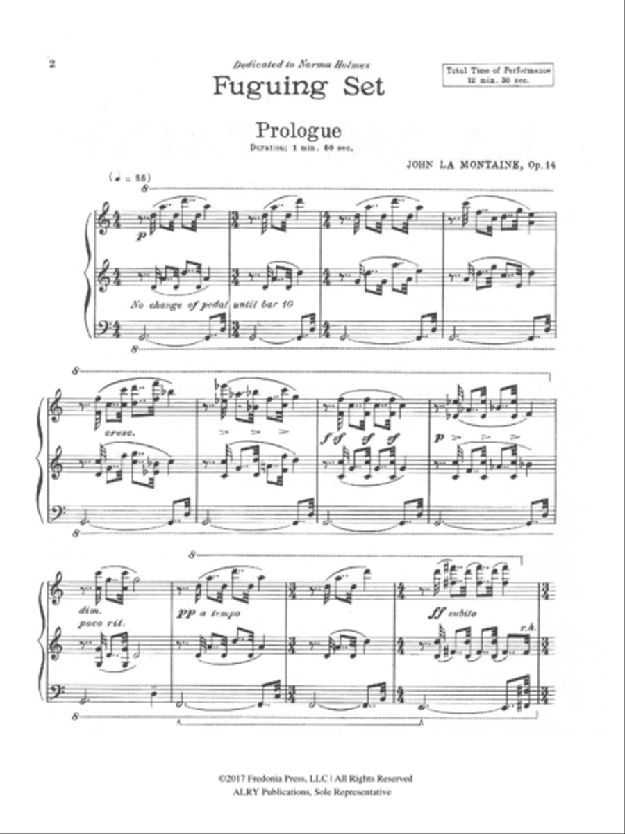 Fuguing Set for Piano Solo, Op. 14 Piano Solo scores gallery preview page 2