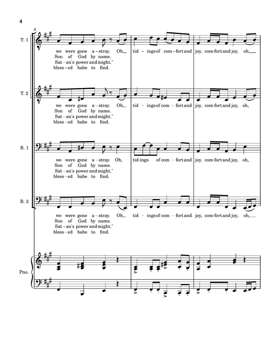 Five Christmas Songs - TTBB Choir with optional Piano accompaniment TTBB scores gallery preview page 6