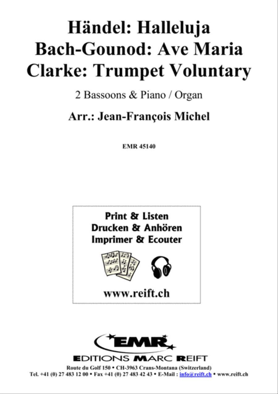 Halleluja (Handel) / Ave Maria (Bach-Gounod) / Trumpet Voluntary (Clarke) Bassoon scores gallery preview page 2
