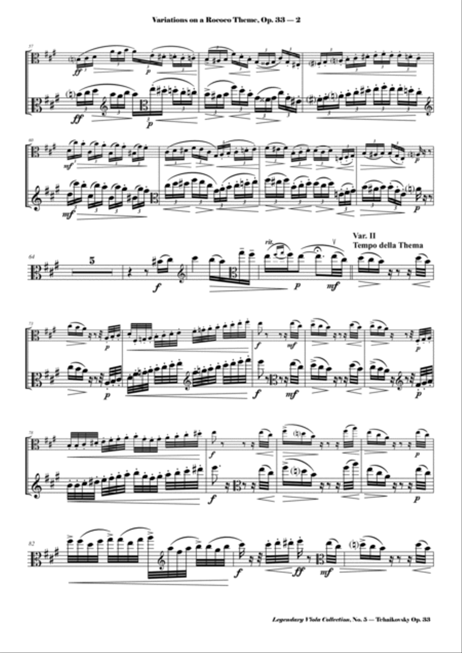 Tchaikovsky - Variations on a Rococo Theme, Op. 33 - Legendary Viola Collecton - No. 5 Viola Solo scores gallery preview page 3