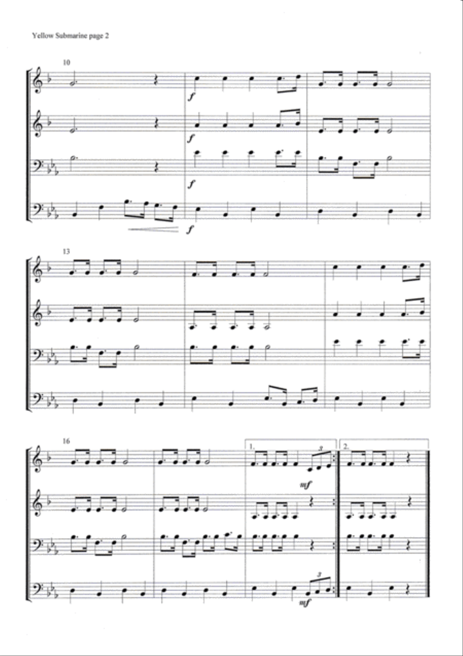Yellow Submarine Brass Ensemble scores gallery preview page 2