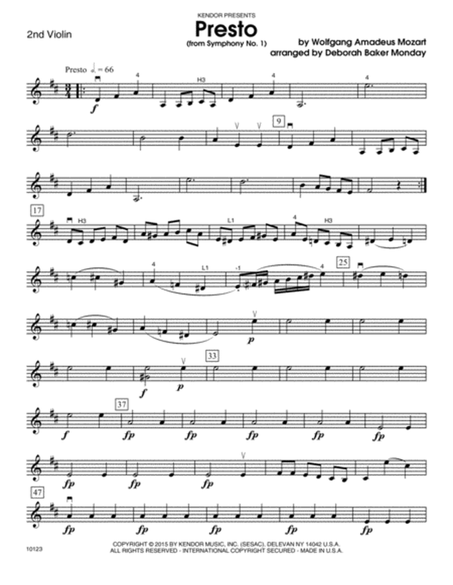 Presto (from Symphony No. 1) - 2nd Violin