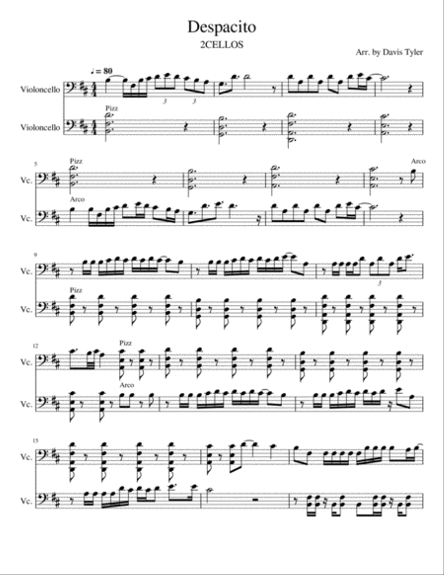 Despacito String Duet scores gallery preview page 1