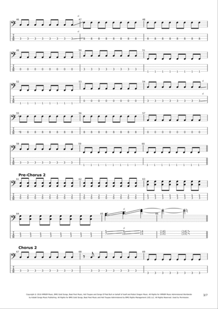 Bored To Death Bass Guitar scores gallery preview page 3