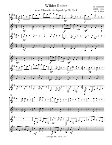 A Little Schumann, Please... (Guitar Quartet) - Score and Parts image number null