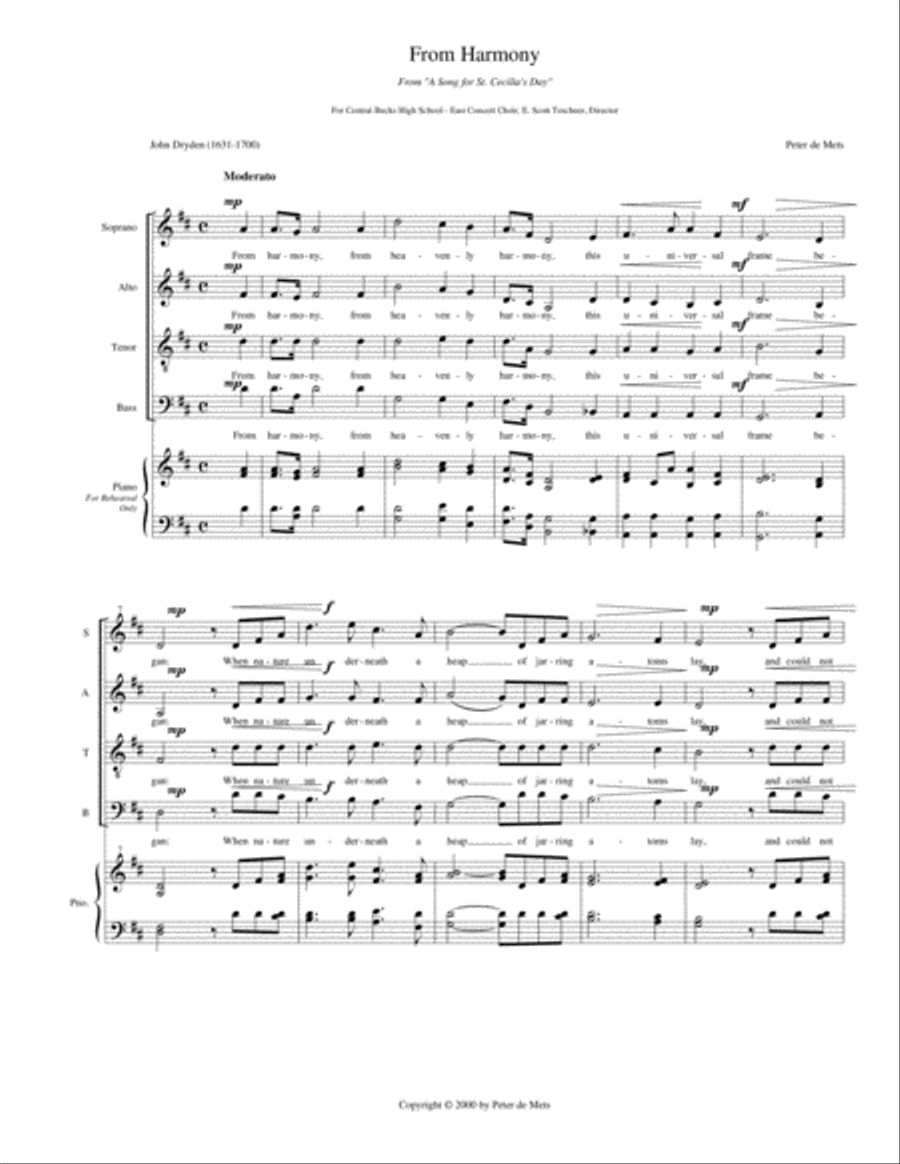 From Harmony 4-Part scores gallery preview page 1