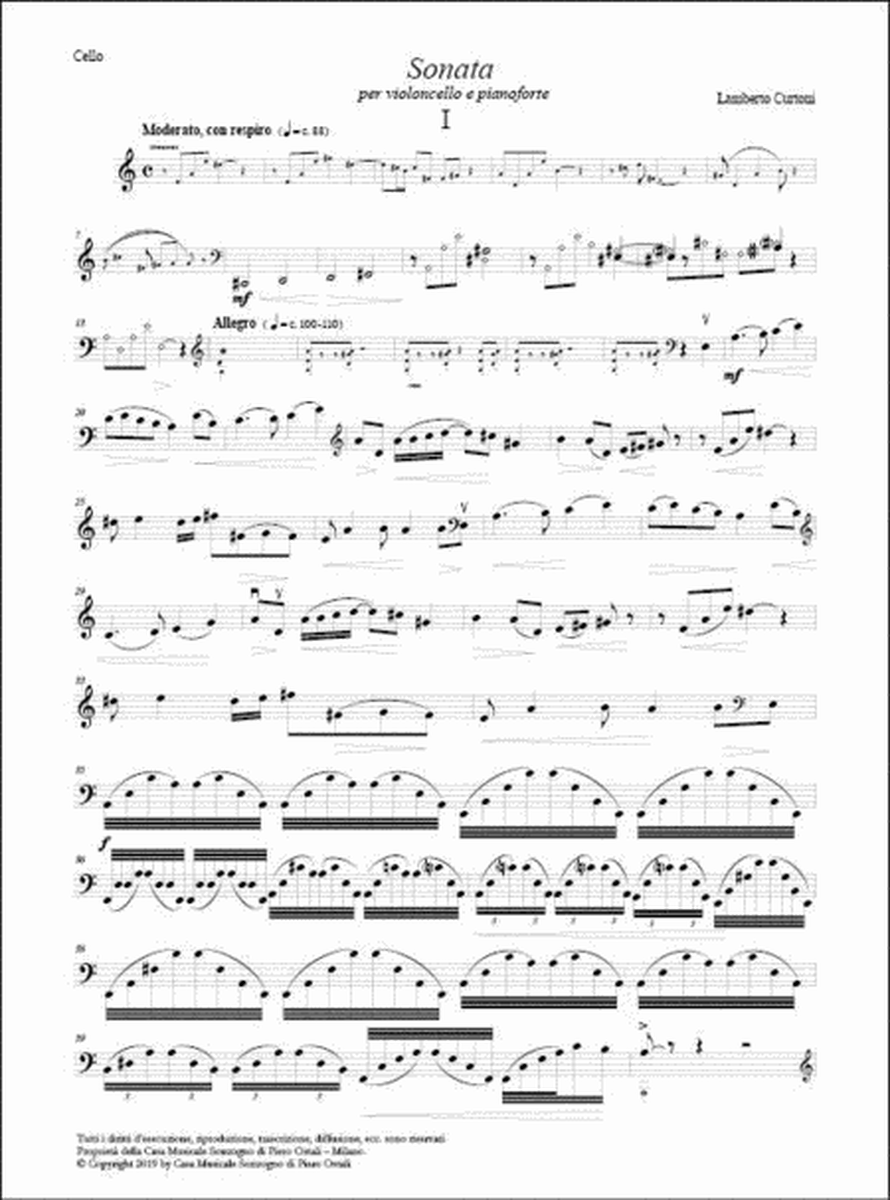 Sonata Per Violoncello E Pianoforte