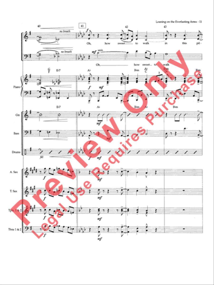 Leaning on the Everlasting Arms Choir scores gallery preview page 12