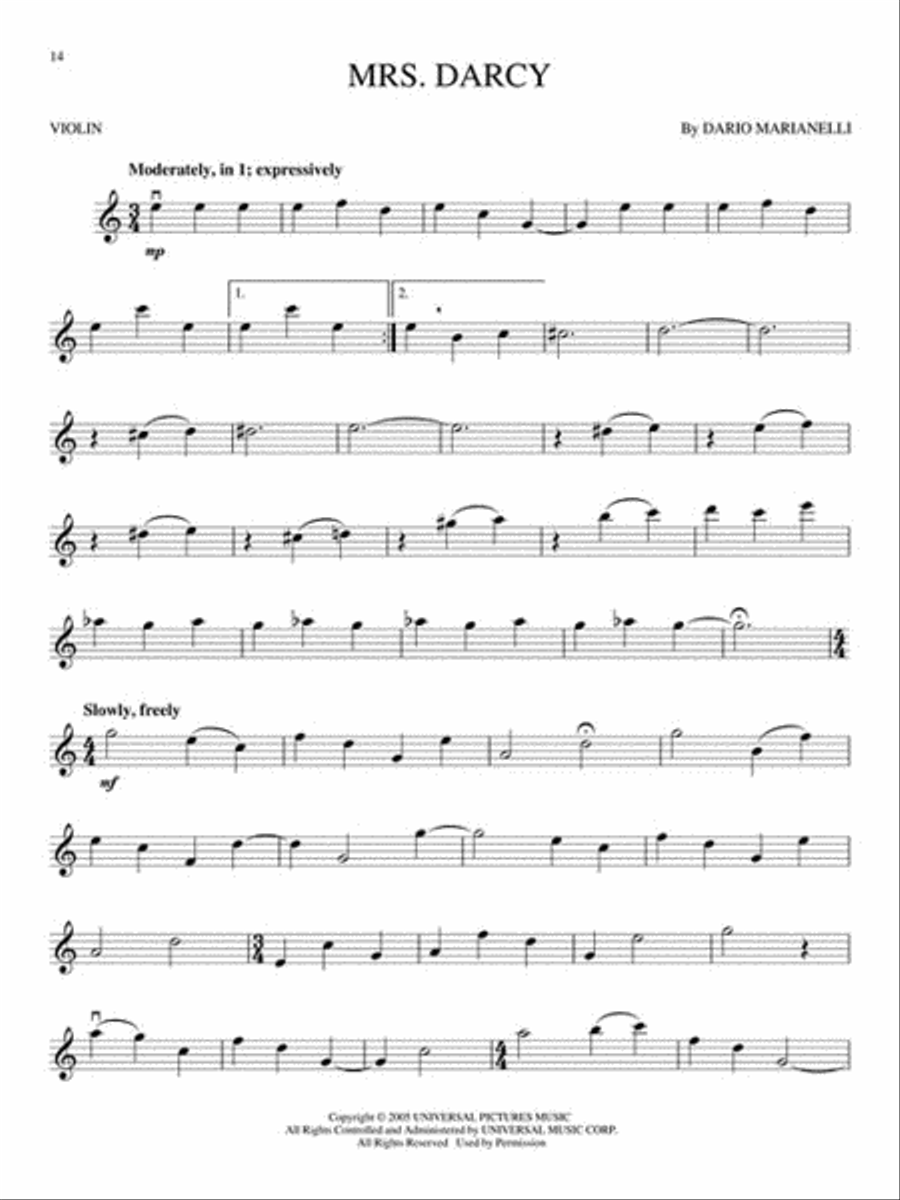 Pride & Prejudice Violin Solo scores gallery preview page 4
