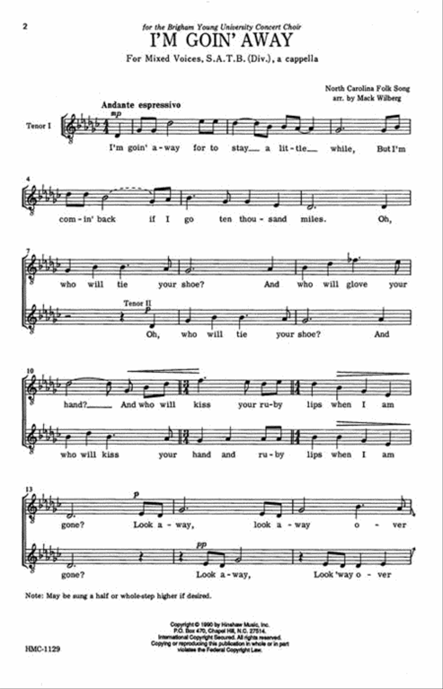 I'm Goin' Away I'm Goin' Away Divisi scores gallery preview page 2