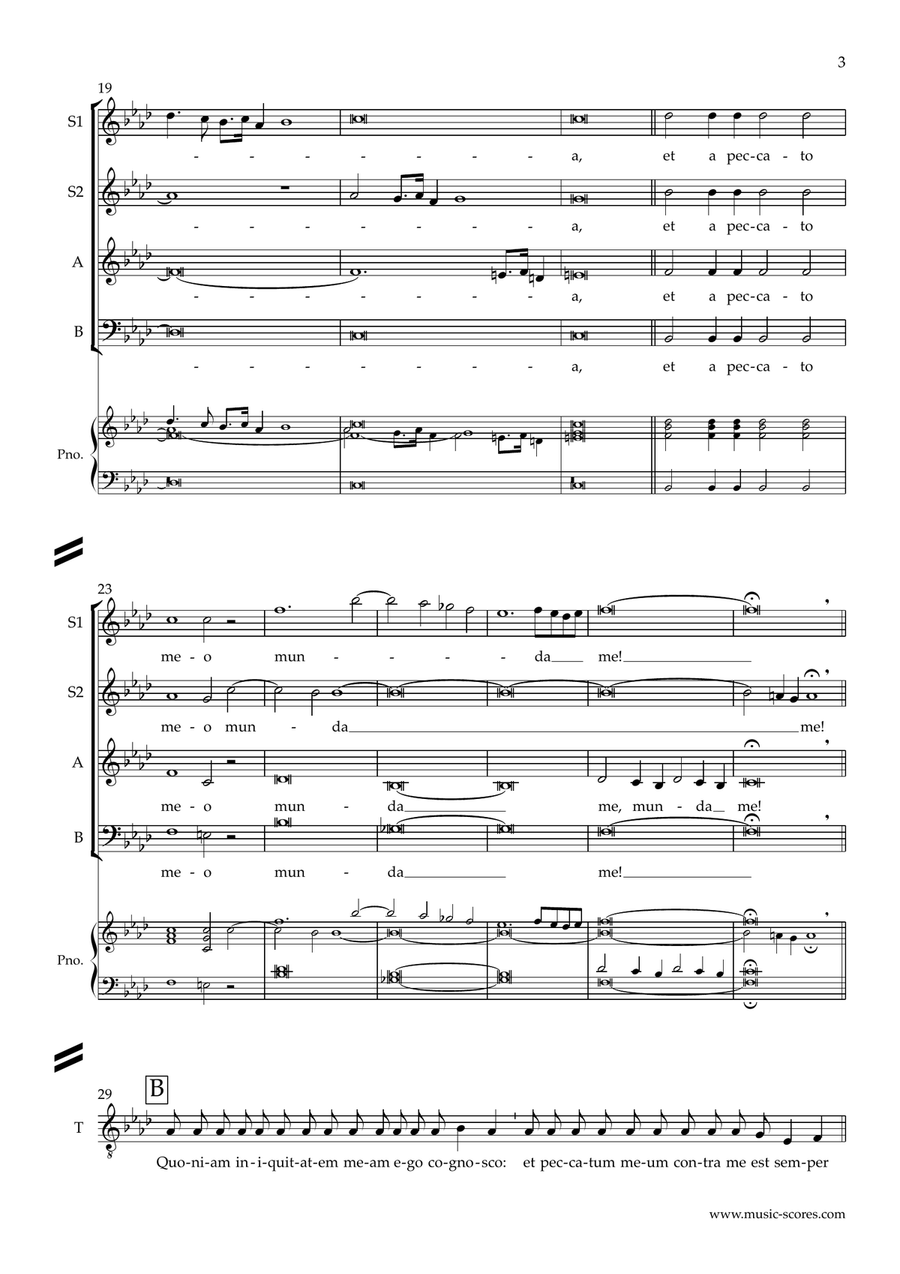 Miserere mei, Deus - F minor 4-Part scores gallery preview page 3