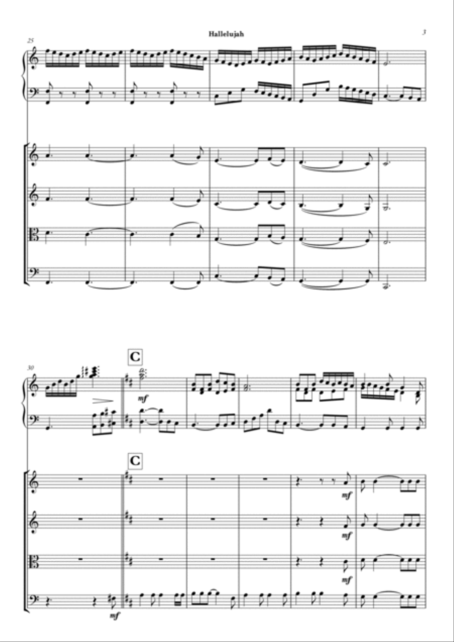 Hallelujah Piano Quintet scores gallery preview page 4