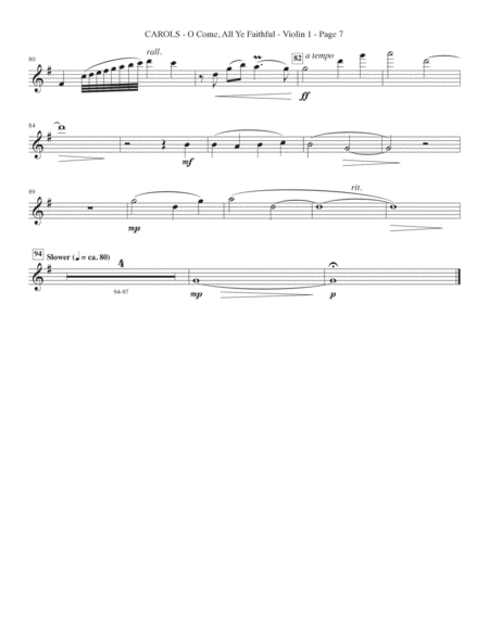 Carols (A Cantata for Congregation and Choir) (String Quartet) - Violin 1