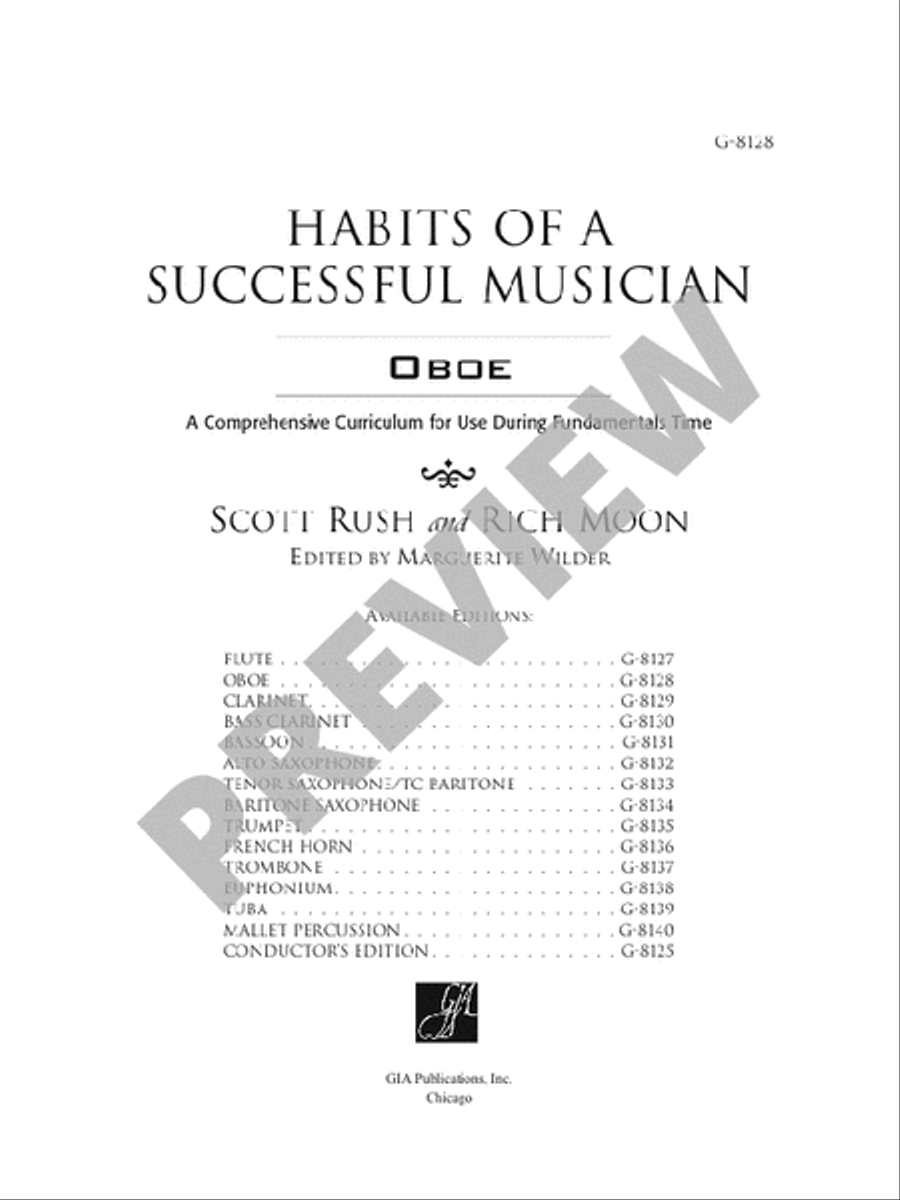 Habits of a Successful Musician - Oboe Concert Band Methods scores gallery preview page 3