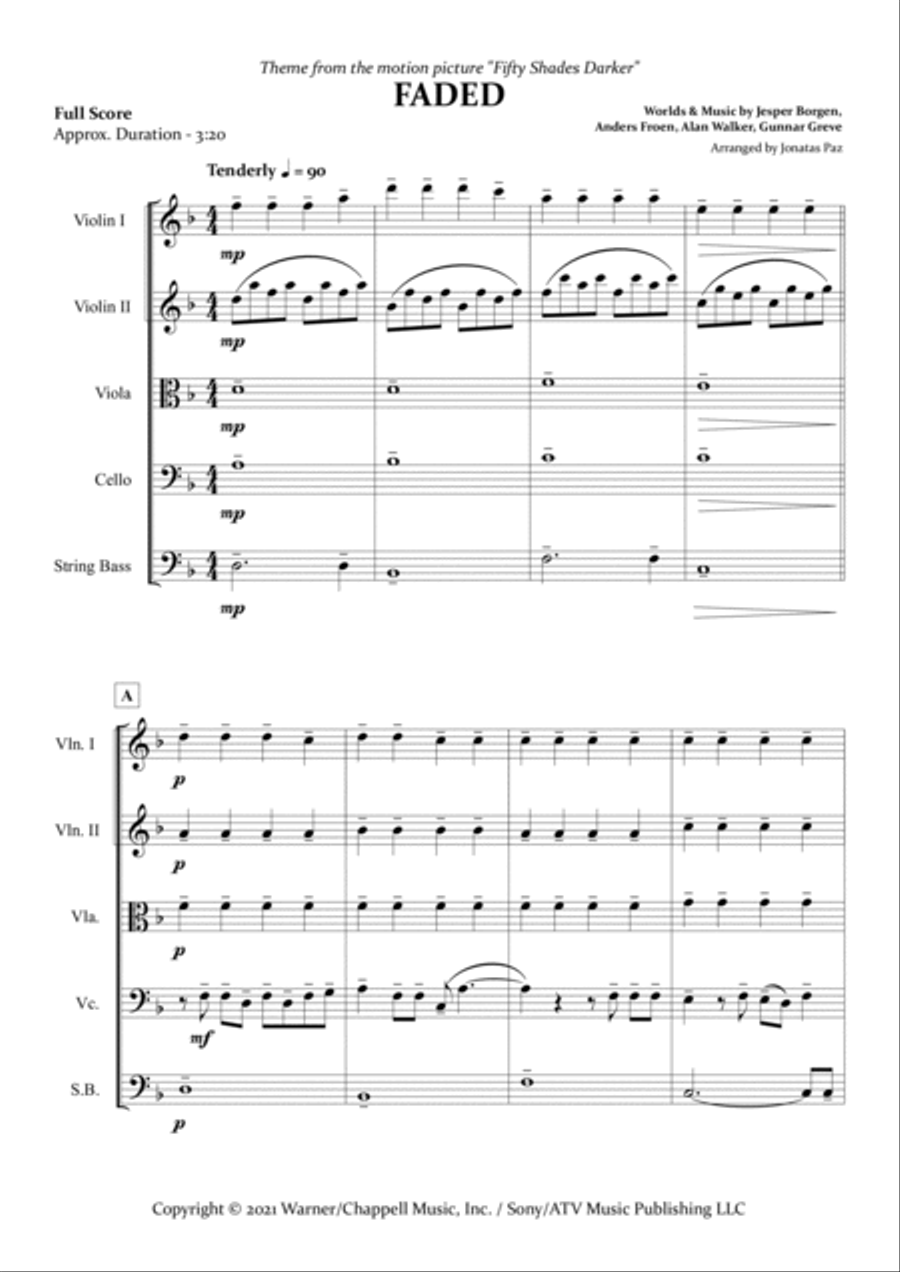 Faded String Quintet scores gallery preview page 3