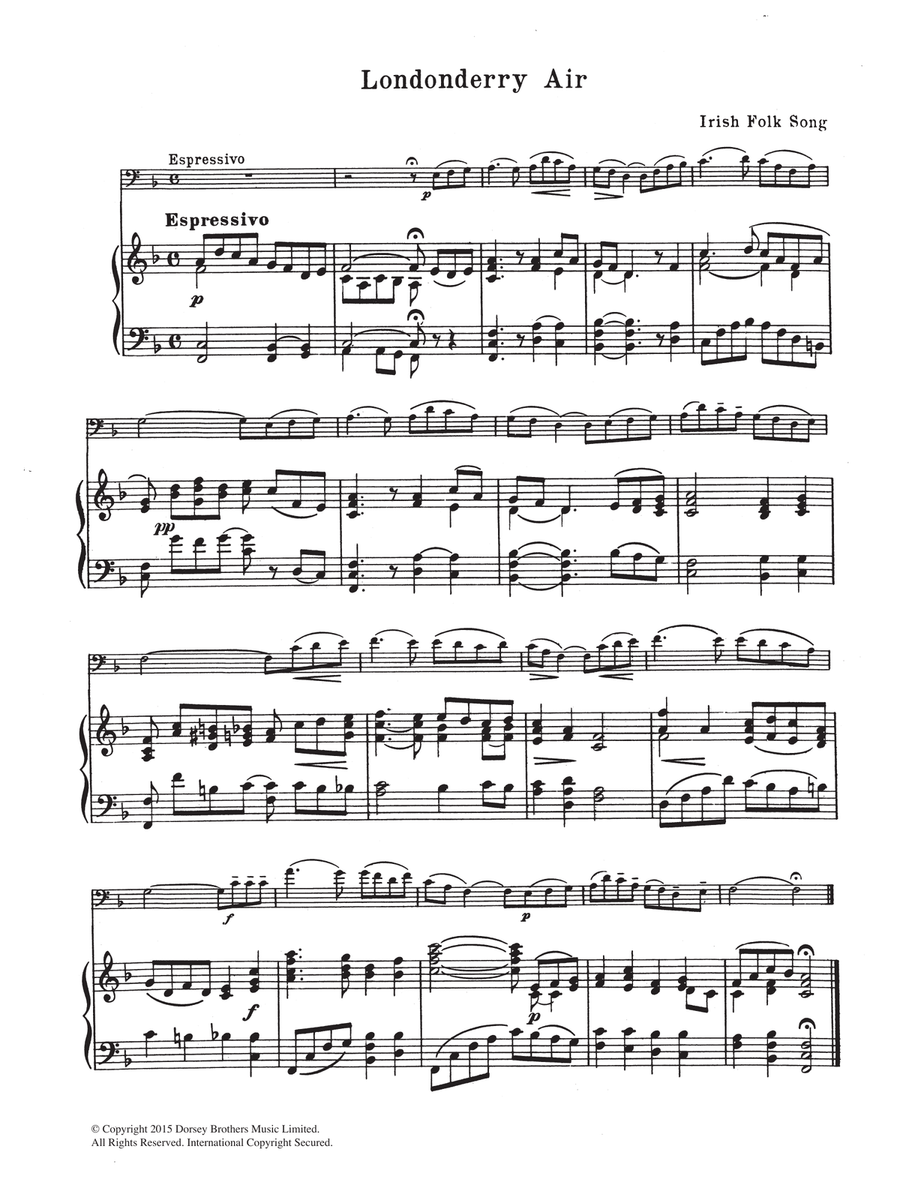 Danny Boy (Londonderry Air) Cello Solo scores gallery preview page 1