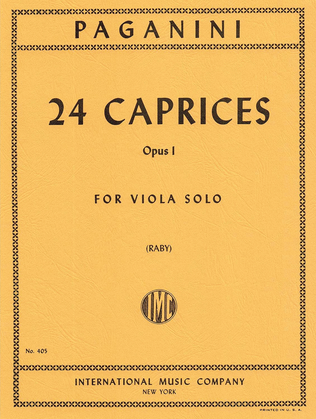 Book cover for 24 Caprices, Op. 1