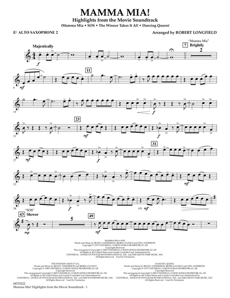 Mamma Mia! - Highlights from the Movie Soundtrack - Eb Alto Saxophone 2