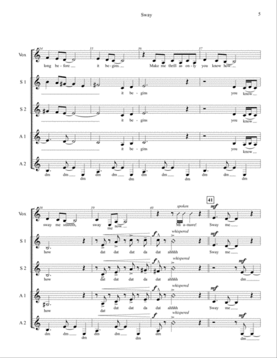 Sway (Quien Sera) Sway (Quien Sera) SSAA scores gallery preview page 5