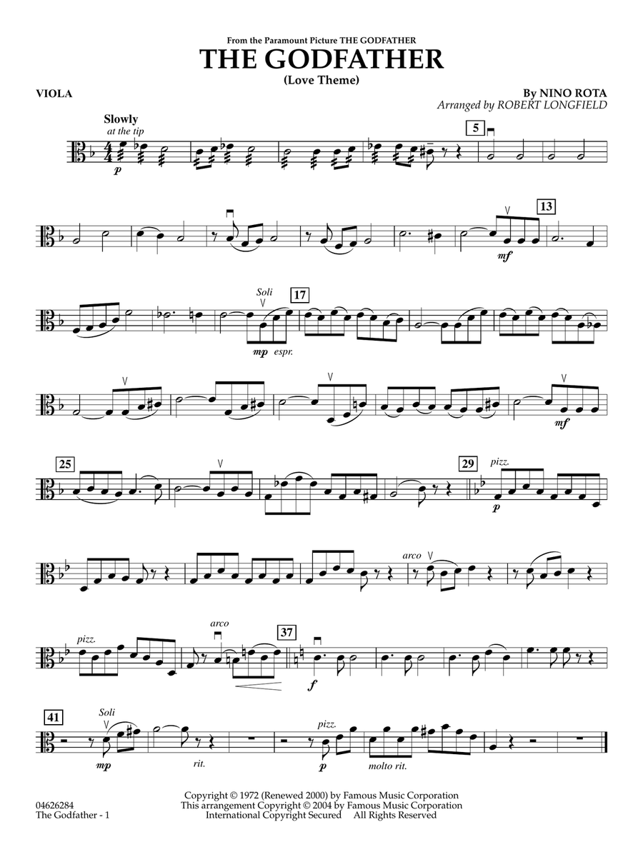 The Godfather (Love Theme) (arr. Robert Longfield) - Viola String Orchestra scores gallery preview page 1