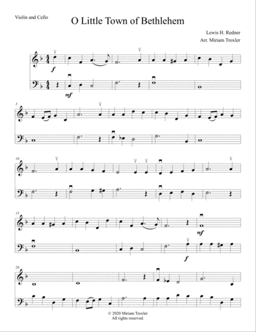 Traditional Christmas Carols for Two String Instruments: Violin and Cello String Duet scores gallery preview page 2