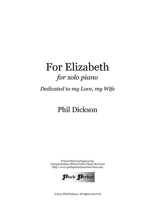 Book cover for For Elizabeth - by Phil Dickson