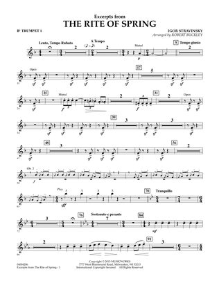 Excerpts from The Rite of Spring - Bb Trumpet 1