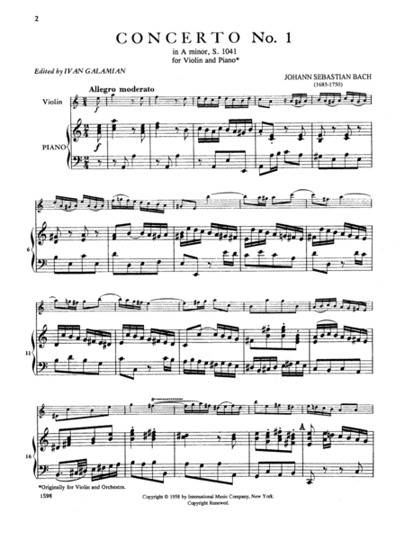 Concerto No. 1 in A minor, BWV 1041