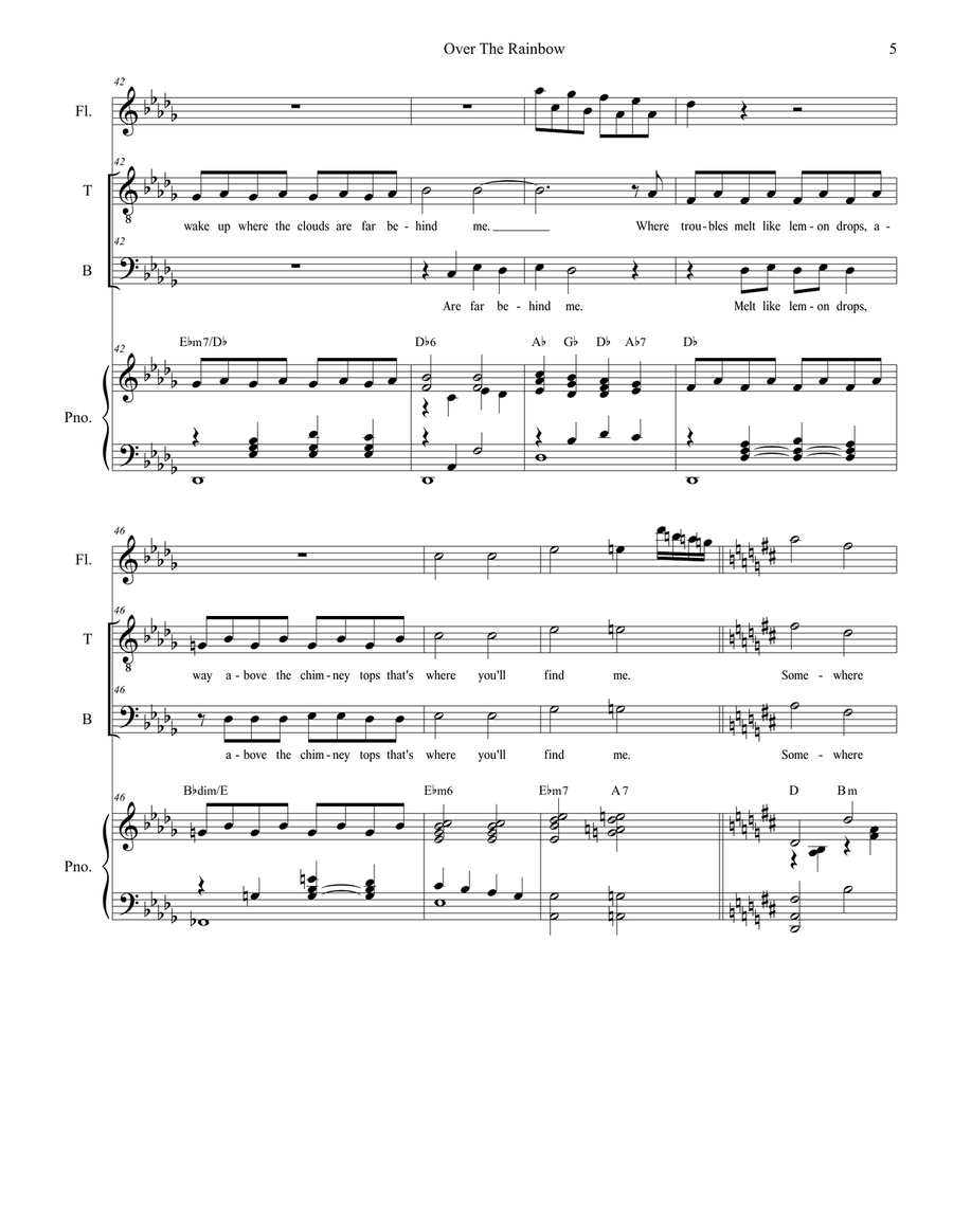 Over The Rainbow (from The Wizard Of Oz) Piano scores gallery preview page 5