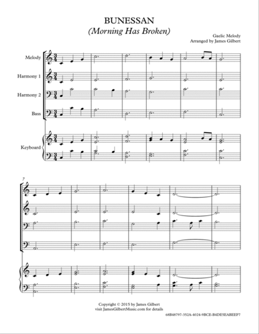 BUNESSAN (Morning Has Broken) Small Ensemble scores gallery preview page 2